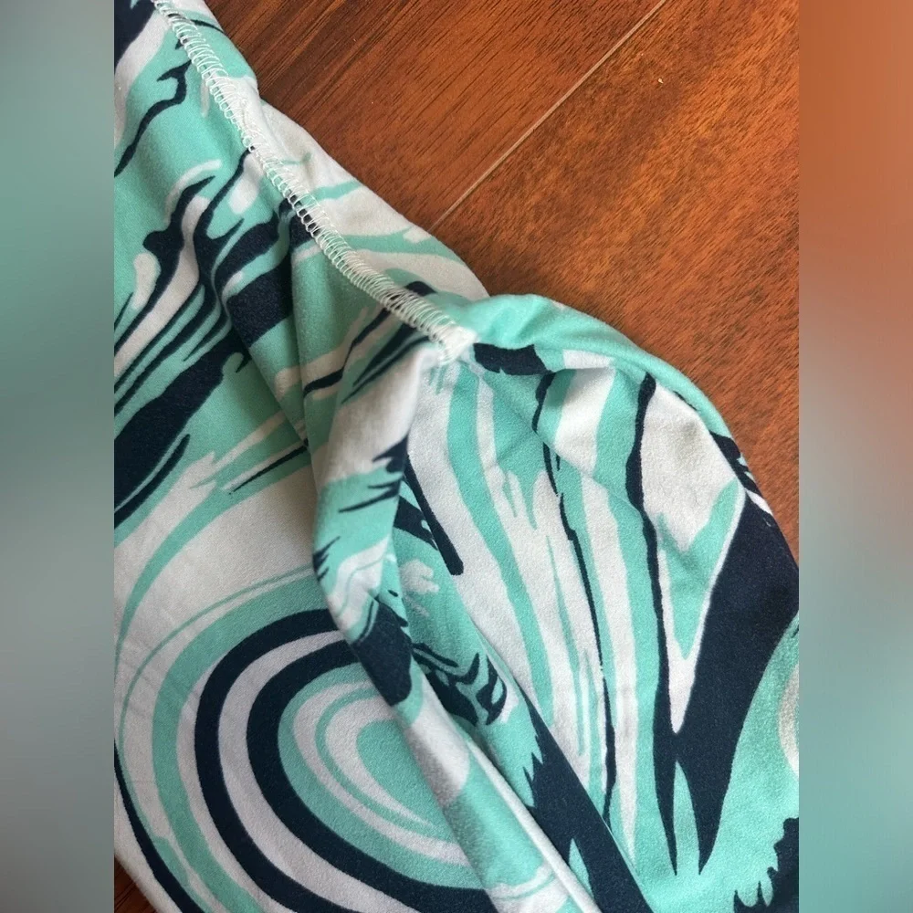 Girls workout set marbled teal